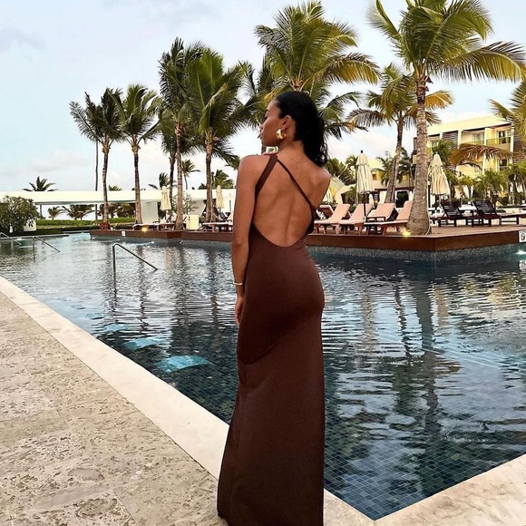 One shoulder maxi dress Sz S - Picture 1 of 8